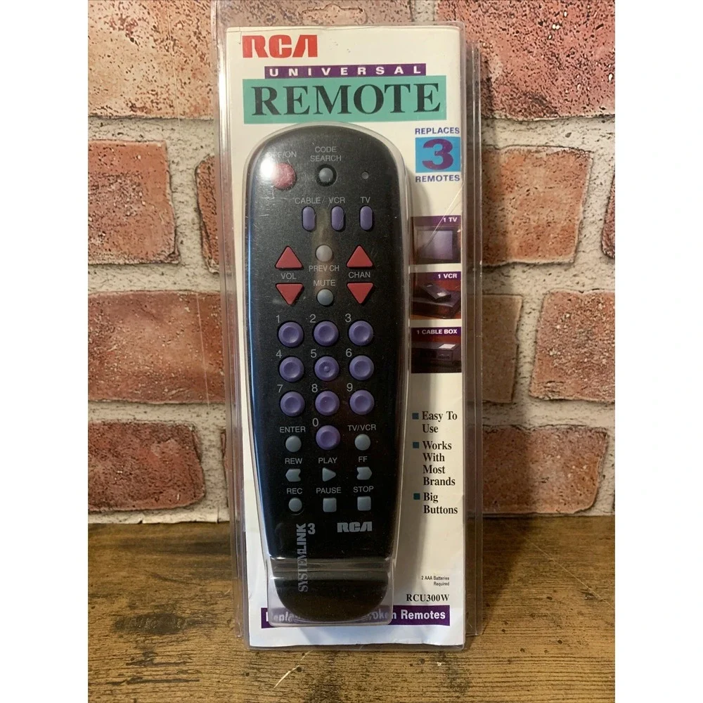 RCA Universal SYSTEMLINK 3 Remote Control RCU300W Multi-Brand TV VCR Cable Box